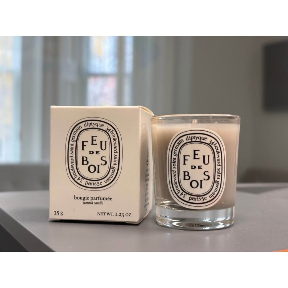 Diptyque Feu de Bois Mini Scented Candle 35g | Luxury Paris Candle | Travel Size